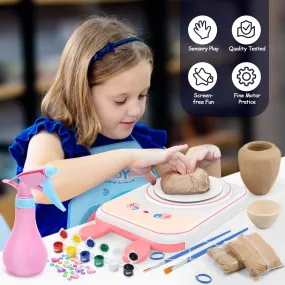 Skirfy Pottery Wheel for Kids - Arts & Crafts Kits for Kids Ages 6-12 Clay Sculpting Tools & Painting Kit Skirfy Pottery Wheel for Kids - Arts & Crafts Kits for Kids Ages 6-12 Clay Sculpting Tools & Painting Kit