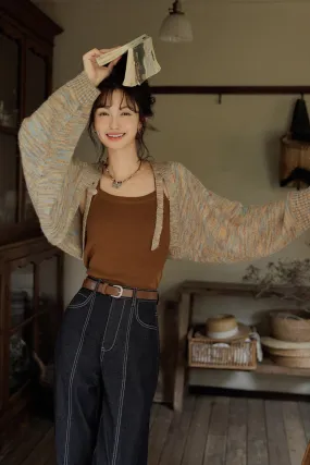 Spaghetti Strap Top and Cardigan Suit Set Spaghetti Strap Top and Cardigan Suit Set