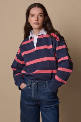 Stripe Rugby Shirt - Navy/Pink Stripe Rugby Shirt - Navy/Pink