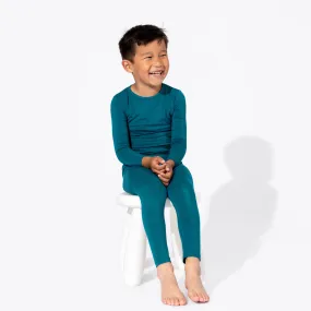 Teal Blue Bamboo Kids Pajamas Teal Blue Bamboo Kids Pajamas
