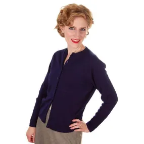 Vintage Cardigan Sweater Navy Blue Orlon 1960s S-M Vintage Cardigan Sweater Navy Blue Orlon 1960s S-M