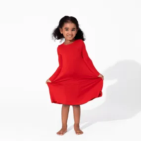 Winterberry Red Bamboo Girls' Long Sleeve Dress Winterberry Red Bamboo Girls' Long Sleeve Dress
